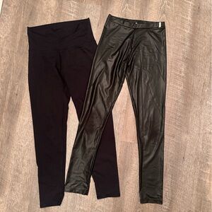 EUC Black and Glossy Leggings Set 10/12